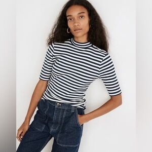 Madewell Striped Navy and White Women's Top size Small